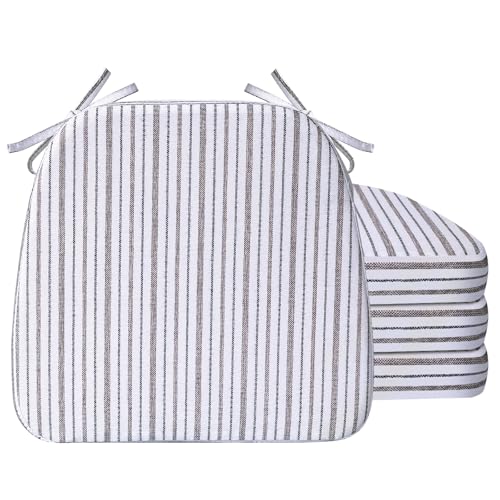 AAAAAcessories D-Shaped Chair Cushions (Pinstripe Brown)