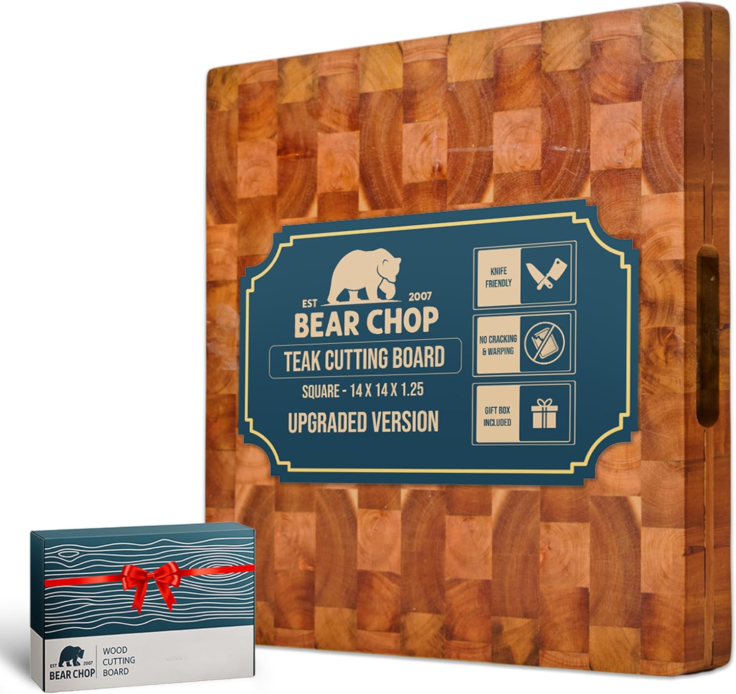 Bearchop Square Acacia Wood Cutting Board