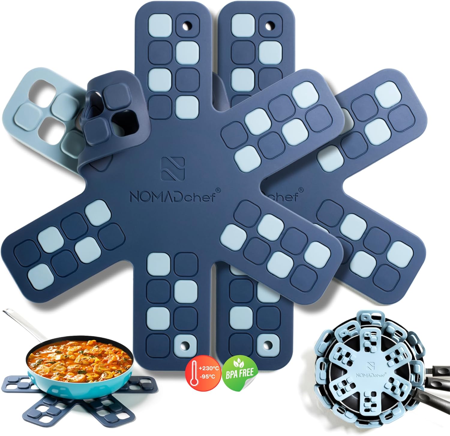NOMADCHEF 2‑Pack Silicone Trivet
