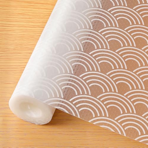 Cooyes Shelf Liners for Kitchen Cabinets  Non Adhesive Drawer and Cabinet Liner, Waterproof and Oil-Proof Kitchen Cupboard Shelf Paper EVA Material Fridge Liner for Refrigerator  Modern Pattern