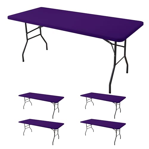 Enjoyidea 8ft Fitted Tablecloth (4-Pack)