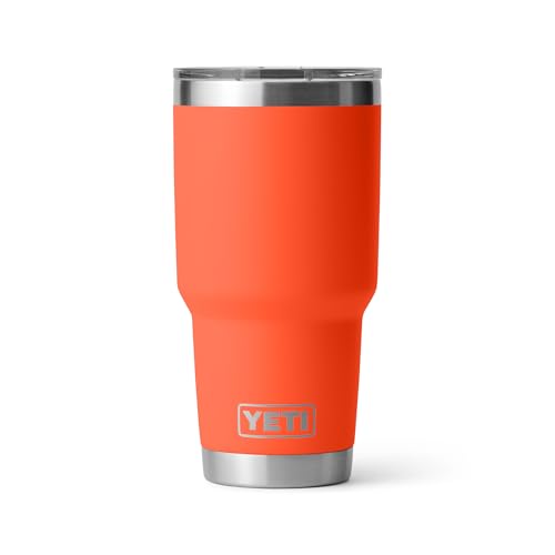 YETI Rambler 30 oz Tumbler, Stainless Steel, Vacuum Insulated with MagSlider Lid, Papaya