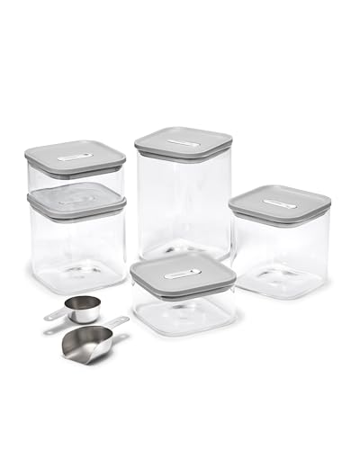 Caraway 14-Piece Glass Airtight Food Storage Containers with Lids  Non-Toxic, BPA-Free Kitchen Storage Containers  Stackable, Space-Saving Airtight Containers for Dry Goods and More - Gray