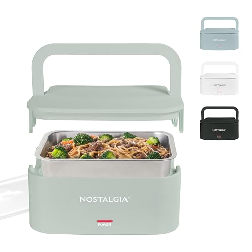 Nostalgia 32-Ounce Heated Electric Lunch Box (Sage)