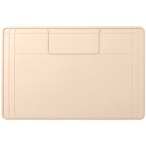 The Original Under Sink Mat - Silicone Waterproof mat, Adjustable, Easy to Clean, Kitchen Cabinet Liner, Disinfection Surface - 34" x 22" or Smaller (Beige, 31" x 22")
