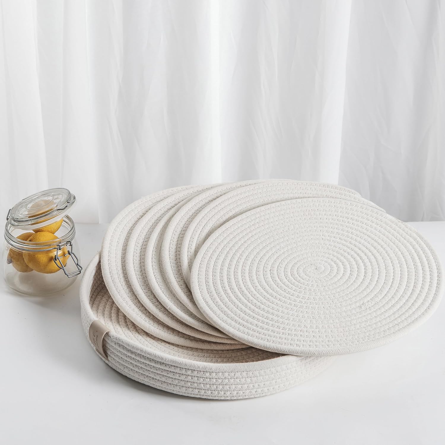 Art PineCone Woven Cotton Rope Placemats