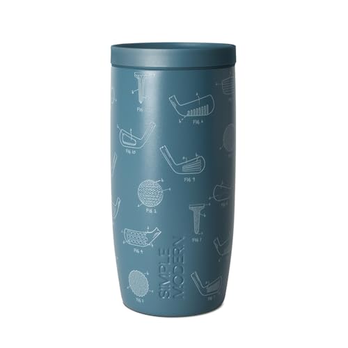 Simple Modern Father's Day Signature Voyager | 16oz Travel Coffee Mug Tumbler with 360 Lid | Gifts for Dad, Him | Ceramic-Lined Insulated Stainless Steel Cold Brew Iced Coffee Cup | Golf Schematics