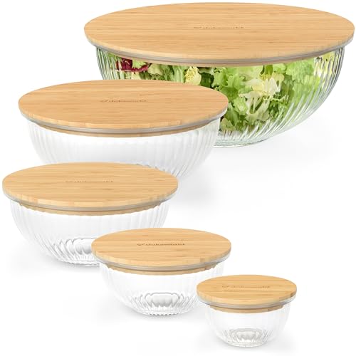 dokaworld 5pc Nesting Bowls with Bamboo Lids