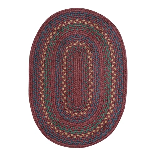 Jamestown Jute Braided Placemats Set of 4-13x19, Oval, Burgundy - Vibrant Colors, Durable, Easy to Clean and Protects Furniture