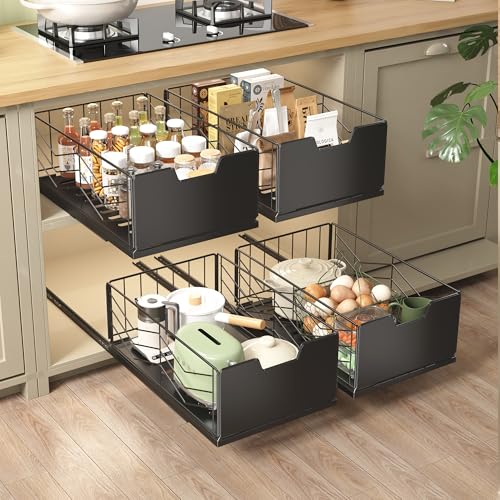 NETEL 4 Pack Pull Out Organizer (Black)