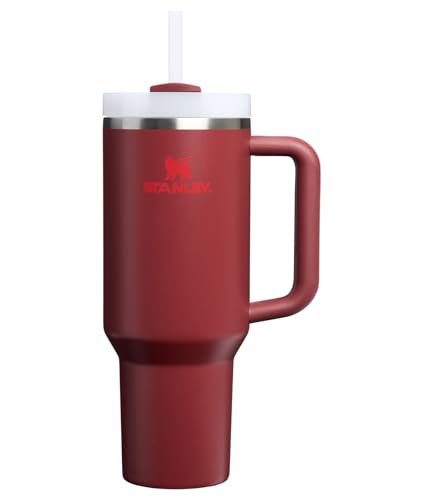 Stanley Quencher H2.0 Tumbler with Handle and Straw 40 oz | Flowstate 3-Position Lid | Cup Holder Compatible for Travel | Insulated Stainless Steel Cup | BPA-Free | Cranberry