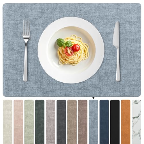 FROMHEART Faux Leather Placemats (Set of 12)