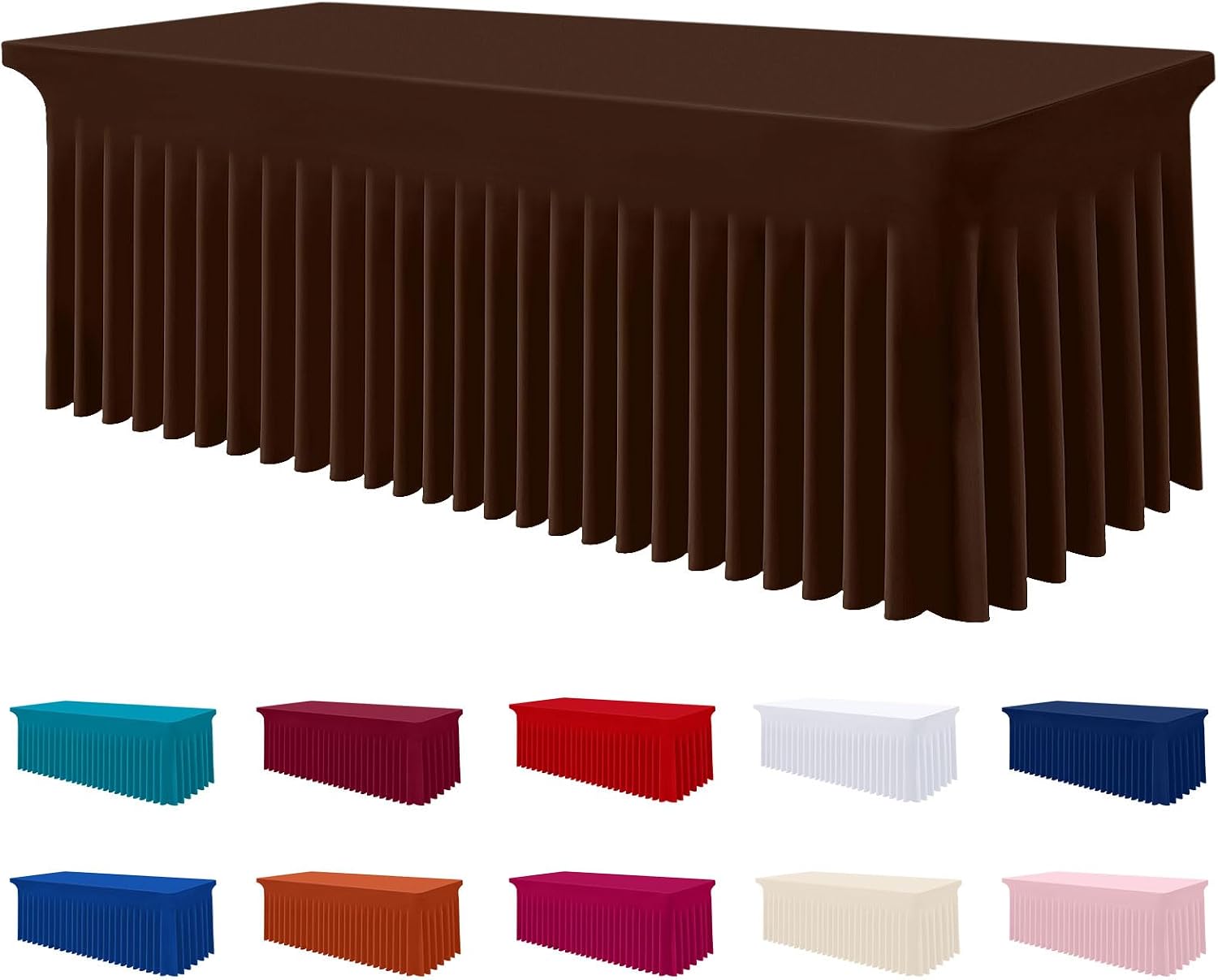 Smiry Spandex Tablecloth (Coffee, 6ft)