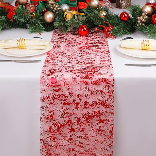 Snowkingdom Red Sequin Table Runner