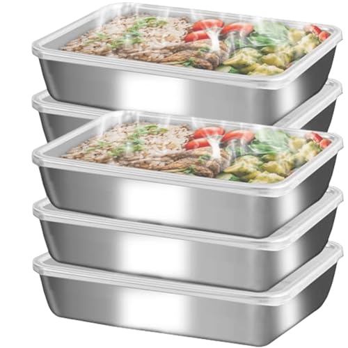 stainless steelFood Storage 12-Pack Lunch BoxContainers setsstorage box with lidfreezer FrozenKitchen tra with lidOven plateSide dish plate Freezer & Dishwasher Safe