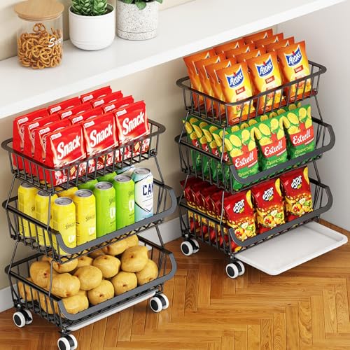 Miyawell 3-Tier Rolling Pantry Cart