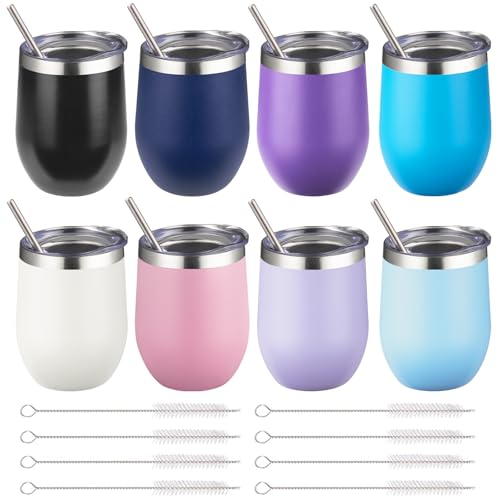 FristChoice 12 oz Insulated Wine Tumbler (Multicolor,8)