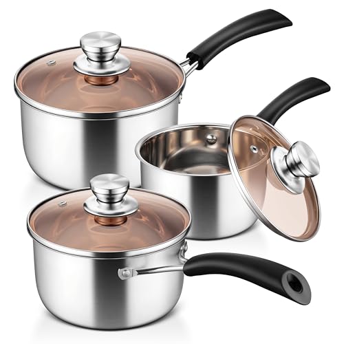 LIANYU 1QT/2QT/3QT Saucepan Set