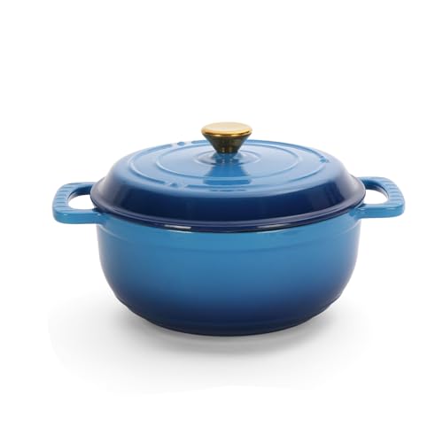 ROVSUN 5 Quart Enameled Dutch Oven (Blue)