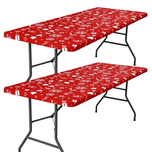 Smiry 2 Pack Rectangle Christmas Table Cloth (Black)