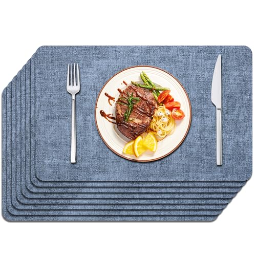 Maxpearl Faux Leather Placemats (Blue)