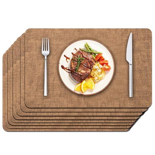 Maxpearl PU Leather Placemats (Brown)