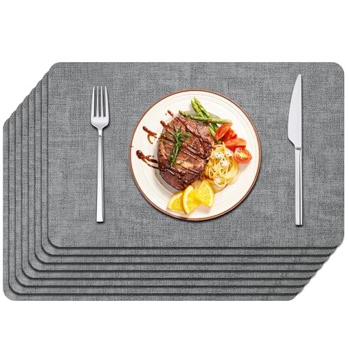 Maxpearl Faux Leather Placemats (Grey)