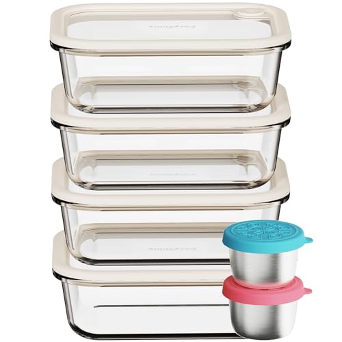 COSYSHINY Glass Food Storage Container Set