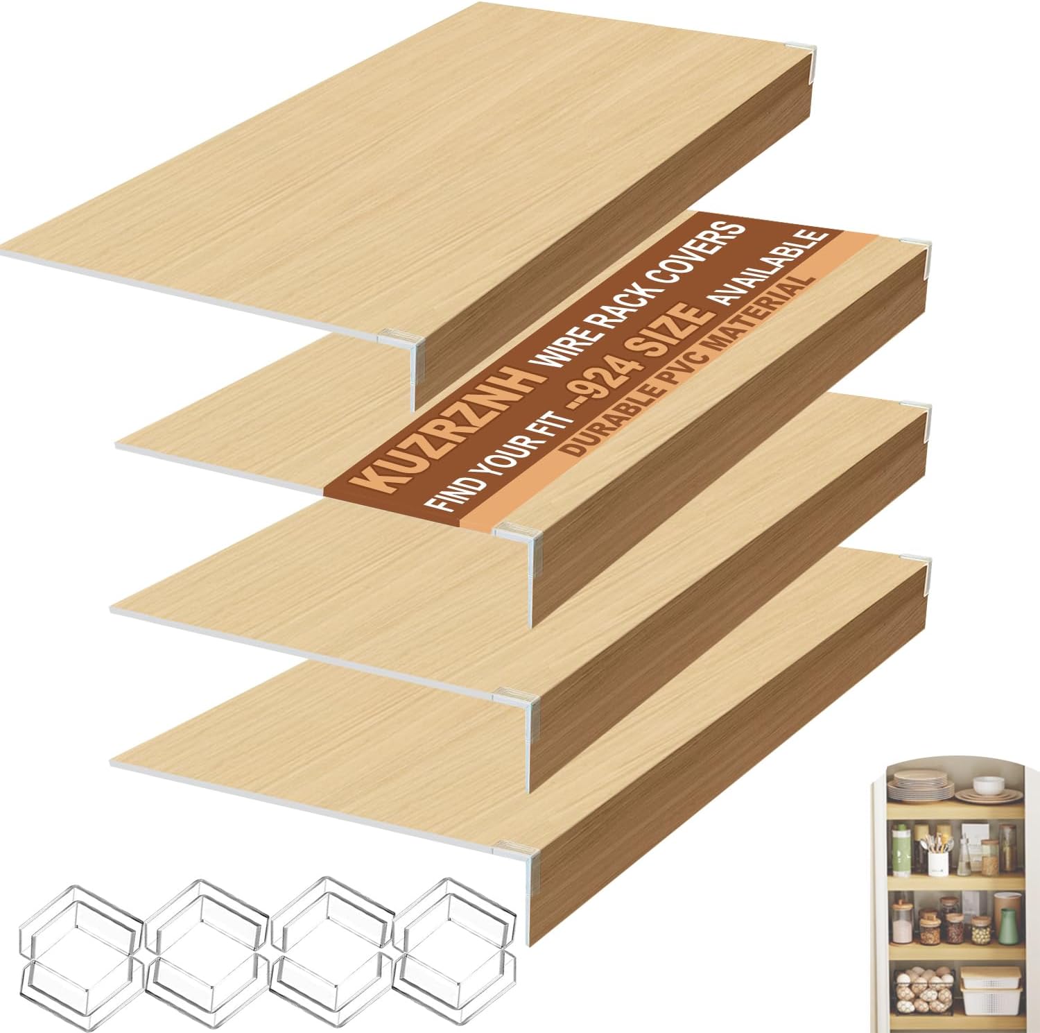 Wire Shelf Covers 4Pcs, 30x16x2.5 in