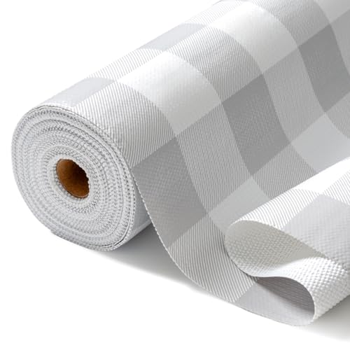 Shelf Liner for Kitchen Cabinets Non-Adhesive Drawer Liners Non-Slip Strong Grip Cabinet Liners Thickened Paper for Shelves, Dresser, Cupboard, Tool Box, Pantry, Bathroom Drawers Gray 17.5In x 20FT