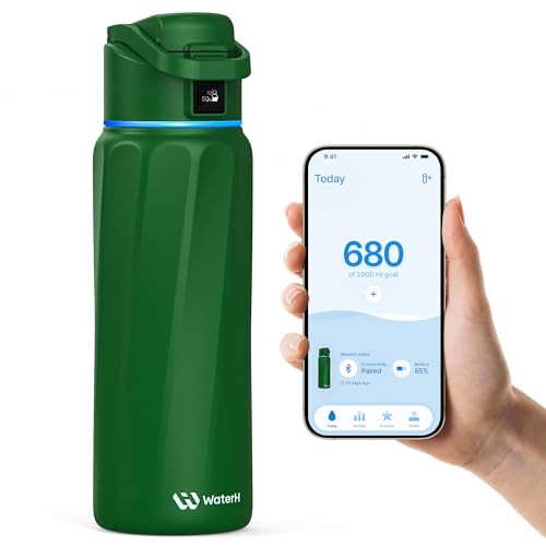 BOOST Smart Water Bottle with Reminder & Tracker, 32oz Vacuum Insulated Bottles Stainless Steel, BPA-Free, Wide Mouth, Ideal Gift for Men, Women, Christmas, Thanksgiving Day, Gym, Office, School