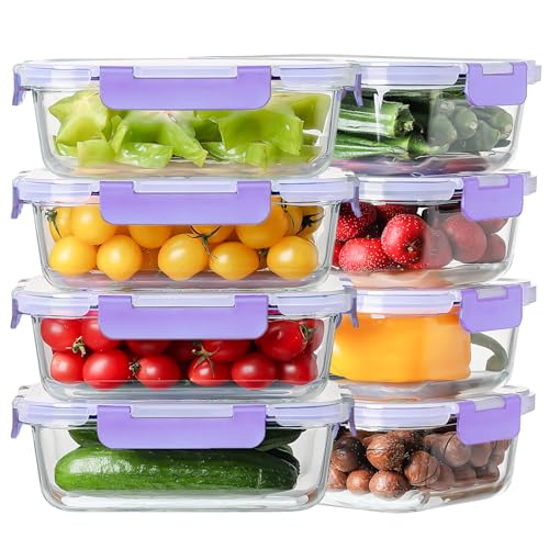 HOMBERKING 36oz Glass Meal Prep (Purple)