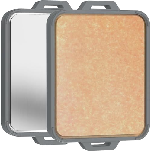 Titanium Cutting Board for Kitchen, Double Sided Pure Titanium and Wood Fiber Cutting Board with Juice Groove, Food Grade Material, Dishwasher Safe